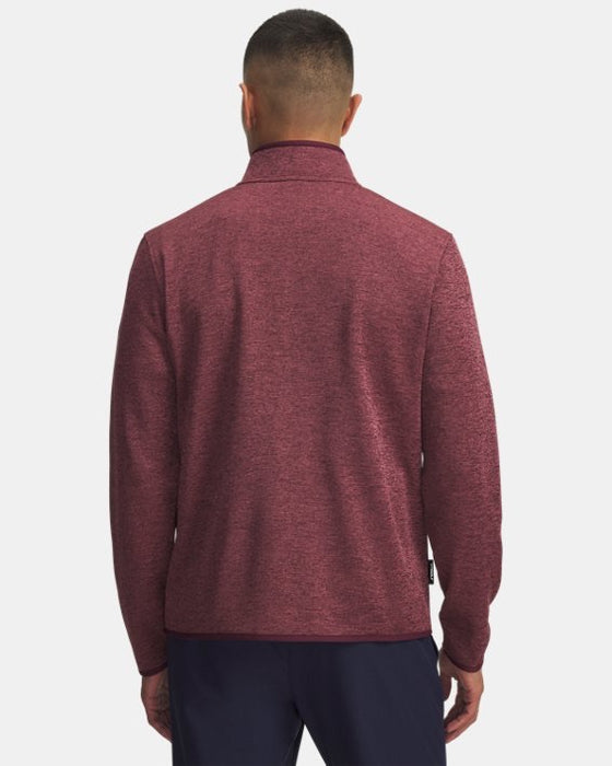 Under Armour Men's Drive Sweaterfleece Golf Midlayer - Red - on model back
