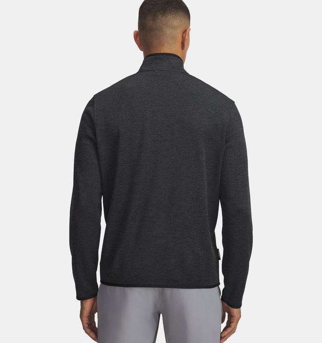 Under Armour Men's Drive Sweaterfleece Golf Midlayer - Black - On model back