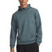 Under armour drive midlayer jacquard hoodie in Jasper Blue - Front view on model