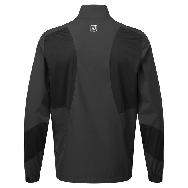 FootJoy HydroLite X Waterproof Golf Jacket - Full Zip - black back view
