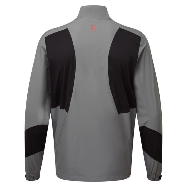 FootJoy HydroLite X Waterproof Golf Jacket - Full Zip - grey black red back view