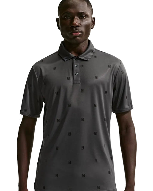 Nike Dri-FIT Par Stripe Golf Polo Shirt in anthracite and black
