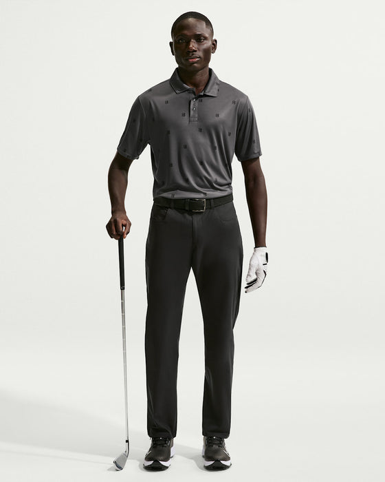 Nike Dri-FIT Par Stripe Golf Polo Shirt in anthracite and black
