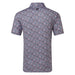 FootJoy Meadow Print Lisle Golf Polo Shirt  in black, purple and pink back view