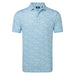 FootJoy Meadow Print Lisle Golf Polo Shirt  in light blue and light green front view