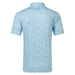 FootJoy Meadow Print Lisle Golf Polo Shirt  in light blue and green back view