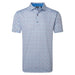 FootJoy Surfs Up Print Lisle Golf Polo Shirt in two shade of blue and red front view
