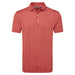 FootJoy Wingtip Floral Lisle Golf Polo Shirt - in red and white front view