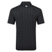 FootJoy Wingtip Floral Lisle Golf Polo Shirt  in black and white back view