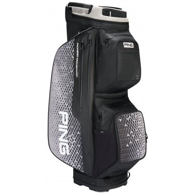 ping monsoon waterproof cart bag black/grey full view of bag