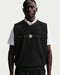 Nike Fairway Fresh Oversized Golf Wind Vest (2026) in black on front of the model