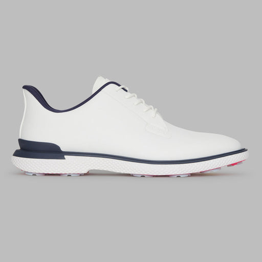 G/FORE Gallivan2R Spikeless Golf Shoes in white and navy, side view of right shoe