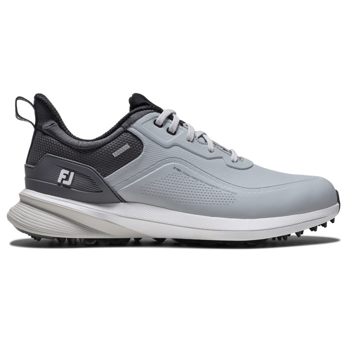 side profile of the grey FootJoy PRO/SL Spikeless Golf Shoes