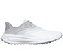 Skechers Go Golf Flow SI Twist-Fit Spikeless Golf Shoes in white, side view of right shoe