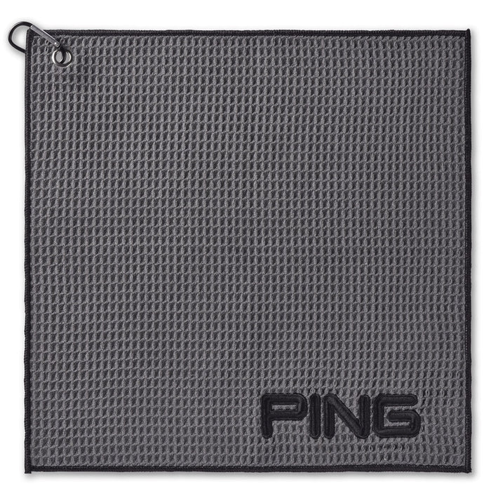PING Clip Golf Towel in grey