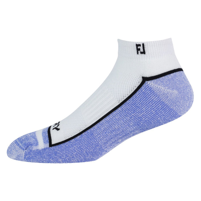 FootJoy ProDry Sport Golf Socks in white with navy and blue accents