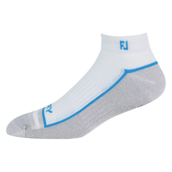FootJoy ProDry Sport Golf Socks in white and grey with blue accents