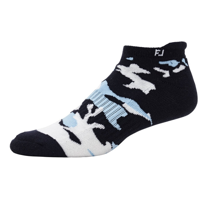 FootJoy ProDry Roll Tab Golf Socks in navy and white camo