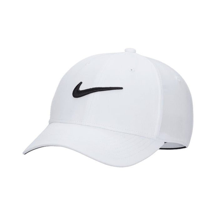 Nike Dri-FIT Club Structured Swoosh Golf Hat in white with black nike logo