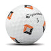 2026 TaylorMade tp5 pix golf ball with black and orange design on a white background