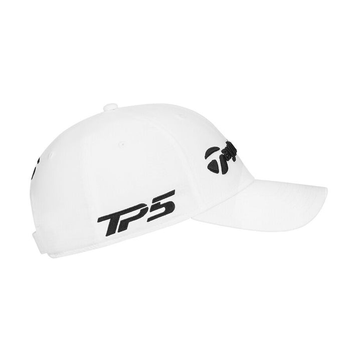 TaylorMade Tour Preferred Radar Qi4D Golf Hat in white showing tp5 logo on side of hat