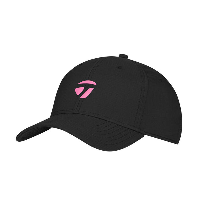 TaylorMade Radar Performance Golf Hat in black with pink logo