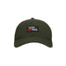 TaylorMade Hamptons Legacy Dad Golf Hat in olive green face on showing retro taylormade logo