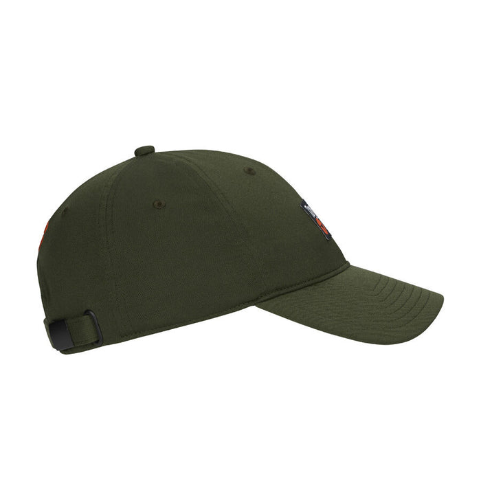 TaylorMade Hamptons Legacy Dad Golf Hat in olive green side view of the retro hat