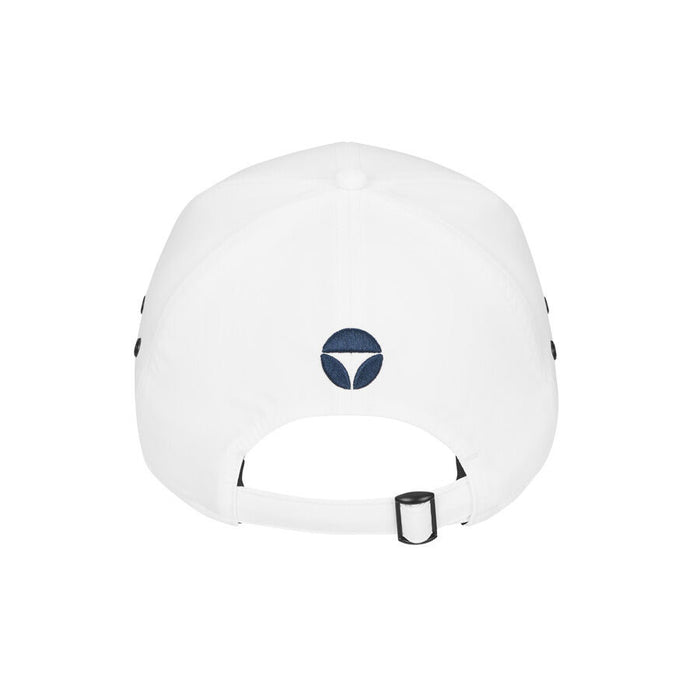TaylorMade Newport Legacy Golf Hat in white showing adjustable strap at the back