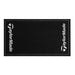 Taylormade Black Tour Golf Towel in black. Towel is spread out so you can see full view