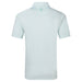 FootJoy Wingtip Floral Lisle Golf Polo Shirt in white and seaglass showing the back of the polo