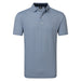 FootJoy Scallop Geo Print Pique Golf Polo Shirt in navy showing the front of the polo