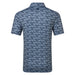 FootJoy Lisle Hidden Palm Print Golf Polo Shirt in navy showing back of polo