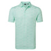 FootJoy Lisle Hidden Palm Print Golf Polo Shirt in seaglass green and white showing front angle