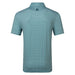 FootJoy FJ Nautical Flag Print Lisle Golf Polo Shirt in green and navy, back view