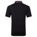 FootJoy FJ Wordmark Pique Golf Polo Shirt in black with pink footjoy text on back of collar