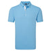 FootJoy FJ Wordmark Pique Golf Polo Shirt in light blue front view