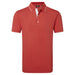 FootJoy FJ Wordmark Pique Golf Polo Shirt in nantucket red front view.