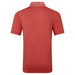 FootJoy FJ Wordmark Pique Golf Polo Shirt in red showing white footjoy text on back of collar