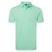 FootJoy Pique Stretch Solid Golf Polo Shirt - Plain Polo Shirt in sea glass green, front view