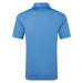 FootJoy Pique Stretch Solid Golf Polo Shirt - Plain Polo Shirt in blue showing red logo on back of collar