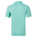 FootJoy Modernist Geo Pique Golf Polo Shirt in green and blue, back view of polo
