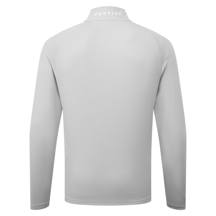 FootJoy Wordmark Chill-Out Golf Midlayer in grey with white footjoy white logo on collar