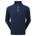 FootJoy Wordmark Chill-Out Golf Midlayer in navy showing front with footjoy branding on zip