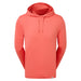 FootJoy Lightweight Midlayer Golf Hoodie in red, showing front of hoodie with small fj logo on white tag