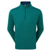 FootJoy Ottoman Stripe Golf Midlayer in green and navy stripes. Front View