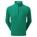 FootJoy Angled Ottoman Golf Midlayer in field Green with navy zip, front view