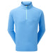 FootJoy Angled Ottoman Golf Midlayer in reef blue with green zip, front view