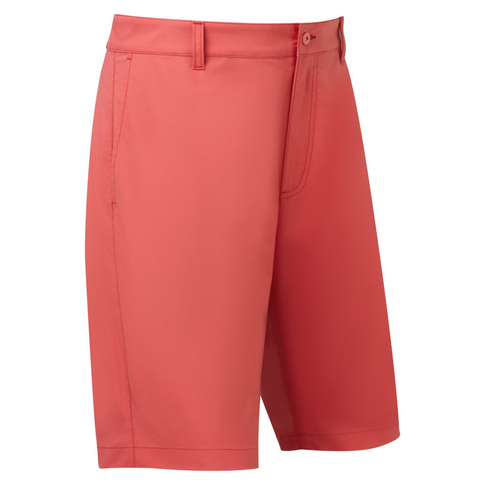 FootJoy Par Golf Shorts – Spring/Summer 2026 in red, view of front zipper