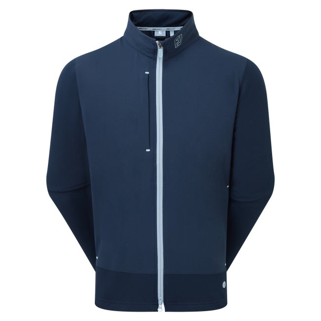 FootJoy TempoSeries Tempo Full Zip Golf Jacket in navy, view of the front zip